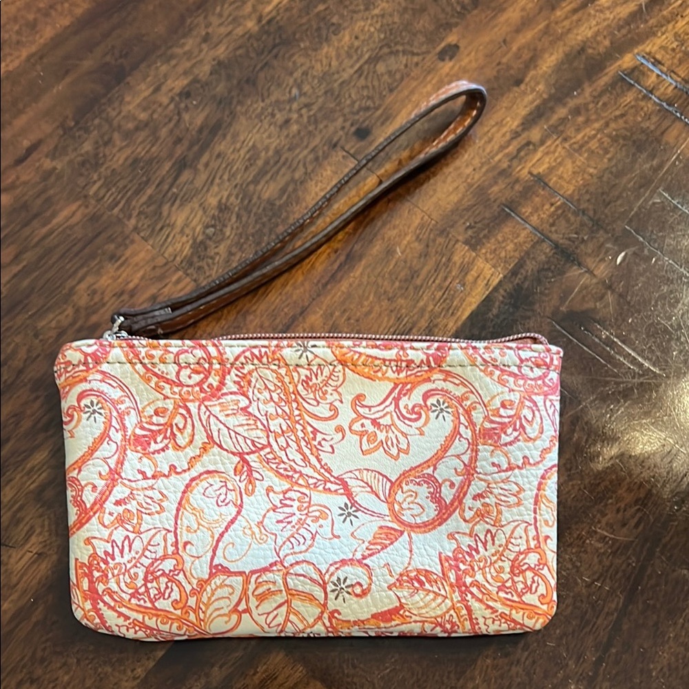 boc Floral Wristlet Clutch - Orange and White